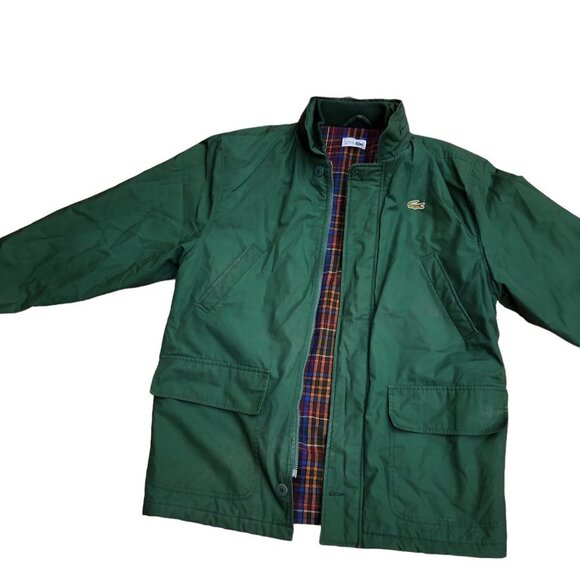 Vintage Plaid Lined Lacoste Jacket Large Green - Picture 11 of 15